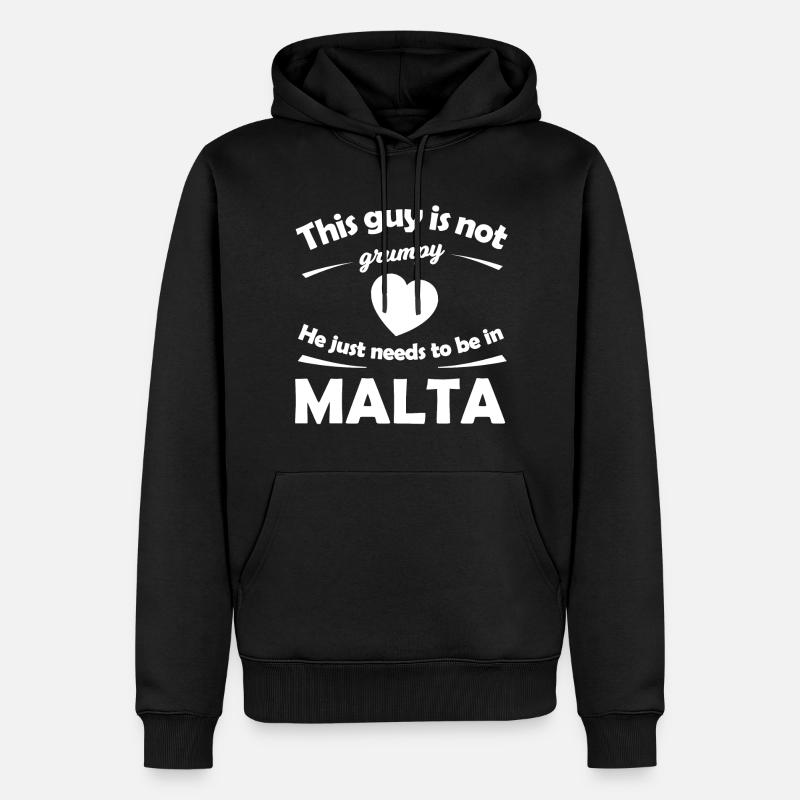 Zuhause in Malta - Männer Premium Bio Hoodie - Schwarz
