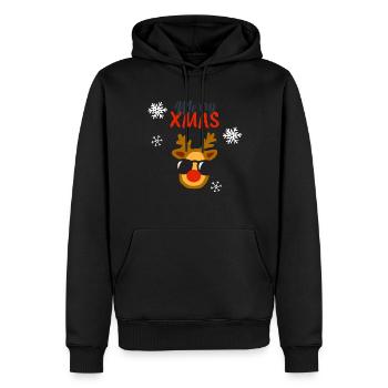Merry Xmas - Sweat à capuche Premium bio Homme - noir - Devant - Nico (187cm)