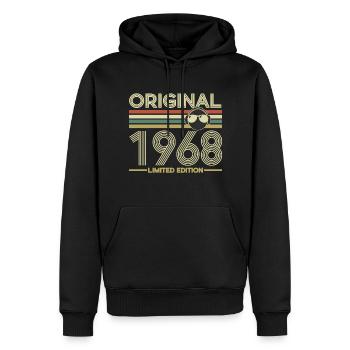 1968 - Männer Premium Bio Hoodie - Schwarz - Vorne - Nico (187cm)