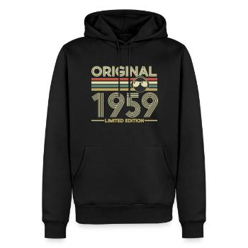 1959 - Männer Premium Bio Hoodie - Schwarz - Vorne - Nico (187cm)
