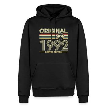 1992 - Männer Premium Bio Hoodie - Schwarz - Vorne - Nico (187cm)