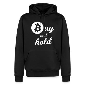 The Crypto Investor - Men’s Premium Organic Hoodie - black - Front - Nico (187cm)