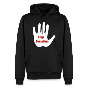 Mettre fin au mouvement socialiste - Sweat à capuche Premium bio Homme - noir - Devant - Nico (187cm)