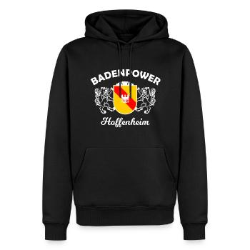 La belle Kraichgau - Sweat à capuche Premium bio Homme - noir - Devant - Nico (187cm)
