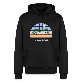 Le voyage à Khao Lak - Sweat à capuche Premium bio Homme - noir - Devant - Nico (187cm)