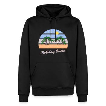 Jours fériés et reine des fêtes - Sweat à capuche Premium bio Homme - noir - Devant - Nico (187cm)