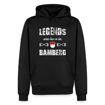 Die Legenden aus Bamberg - Männer Premium Bio Hoodie - Schwarz - Vorne - Nico (187cm)