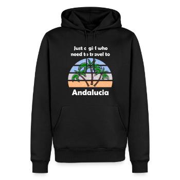 Urlaub in Andalusien - Männer Premium Bio Hoodie - Schwarz - Vorne - Nico (187cm)