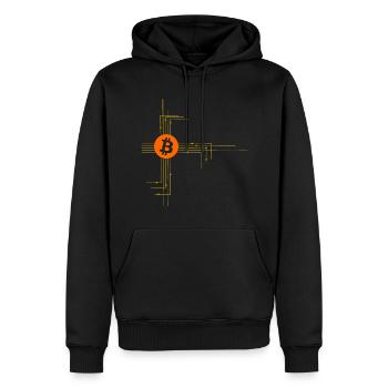 Le nouveau réseau Bitcoin - Sweat à capuche Premium bio Homme - noir - Devant - Nico (187cm)