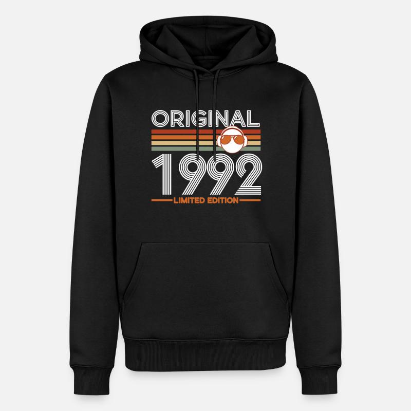 1992 - Sweat à capuche Premium bio Homme - noir