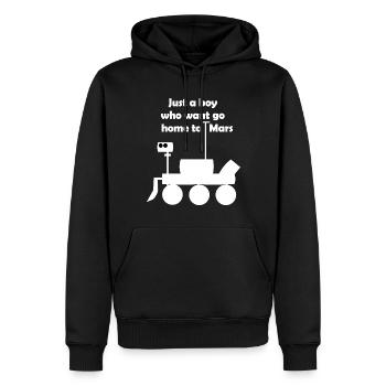 Excursion dans l’espace - Sweat à capuche Premium bio Homme - noir - Devant - Nico (187cm)