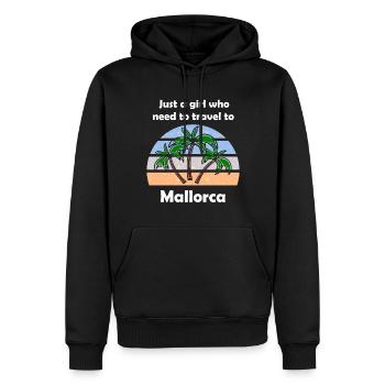 Vacances à Majorque - Sweat à capuche Premium bio Homme - noir - Devant - Nico (187cm)