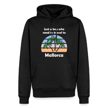 Vacances sur l’île de Majorque - Sweat à capuche Premium bio Homme - noir - Devant - Nico (187cm)