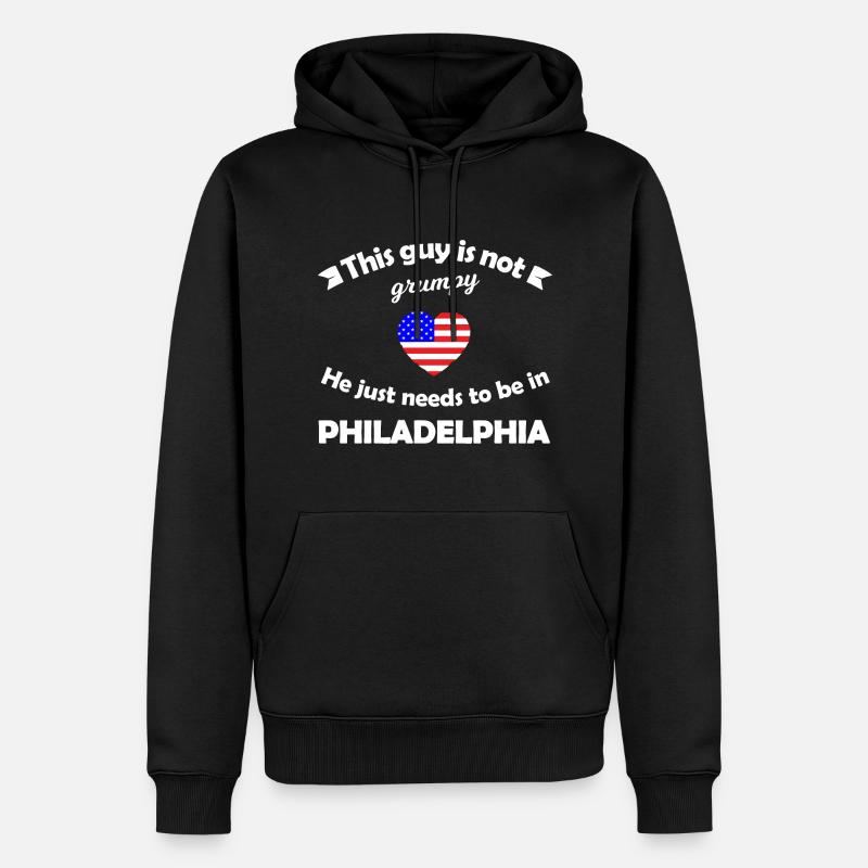 Philadelphie en Amérique - Sweat à capuche Premium bio Homme - noir