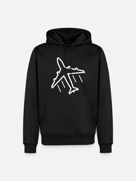 Flugzeug am Himmel - Männer Premium Bio Hoodie - Schwarz