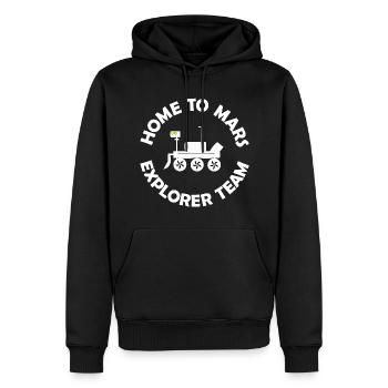 La mission planétaire - Sweat à capuche Premium bio Homme - noir - Devant - Nico (187cm)