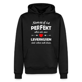 Ville de Leverkusen en Rhénanie - Sweat à capuche Premium bio Homme - noir - Devant - Nico (187cm)
