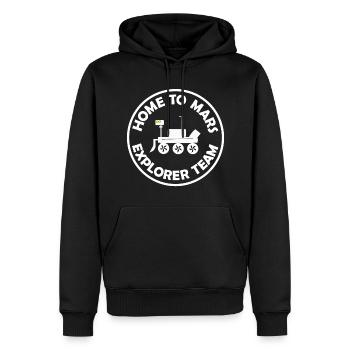 Das Entdecker Team - Männer Premium Bio Hoodie - Schwarz - Vorne - Nico (187cm)