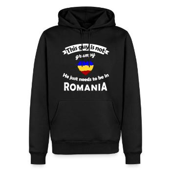 Heimweh nach Rumänien - Männer Premium Bio Hoodie - Schwarz - Vorne - Nico (187cm)