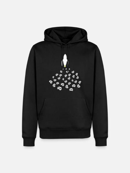 The Bitcoin Moon Rocket - Men’s Premium Organic Hoodie - black