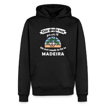 Vacances à Madère - Sweat à capuche Premium bio Homme - noir - Devant - Nico (187cm)