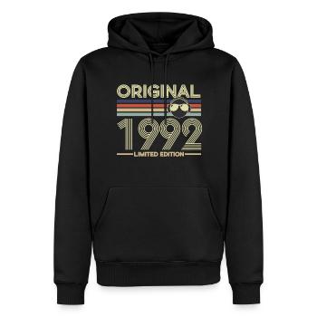 1992 - Männer Premium Bio Hoodie - Schwarz - Vorne - Nico (187cm)