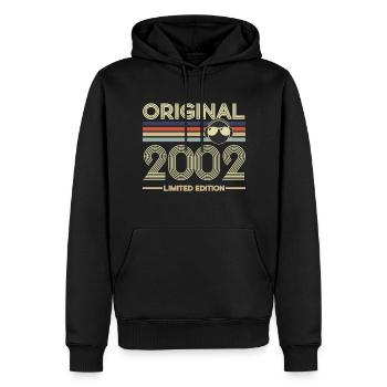 2002 - Sweat à capuche Premium bio Homme - noir - Devant - Nico (187cm)