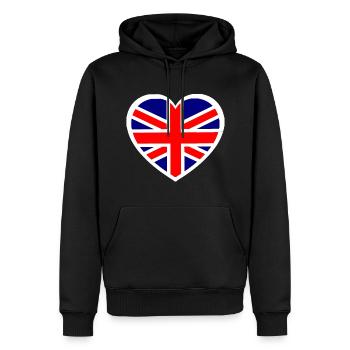 Das britische Herz - Männer Premium Bio Hoodie - Schwarz - Vorne - Nico (187cm)