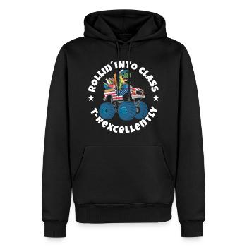 Trex Einschulung - Männer Premium Bio Hoodie - Schwarz - Vorne - Nico (187cm)