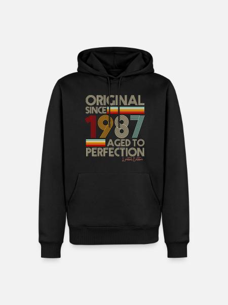 1987 - Men’s Premium Organic Hoodie - black