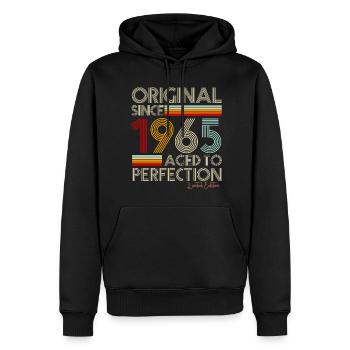 1965 - Men’s Premium Organic Hoodie - black - Front - Nico (187cm)