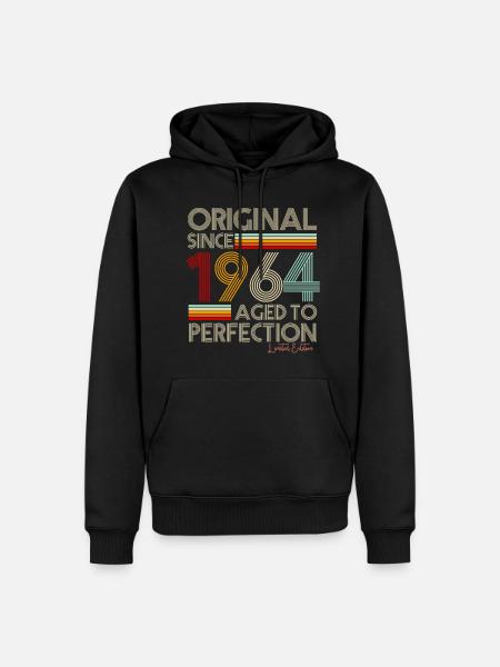 1964 - Sweat à capuche Premium bio Homme - noir