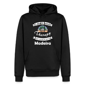 L’île de Madère au Portugal - Sweat à capuche Premium bio Homme - noir - Devant - Nico (187cm)