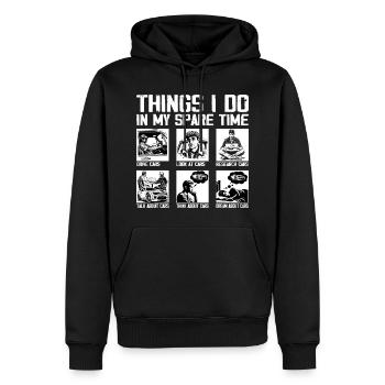 Auto Dinge, die ich in meiner Freizeit mache Auto, Typ Mechaniker - Männer Premium Bio Hoodie - Schwarz - Vorne - Nico (187cm)