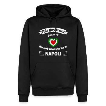 Le mal du pays pour Naples - Sweat à capuche Premium bio Homme - noir - Devant - Nico (187cm)