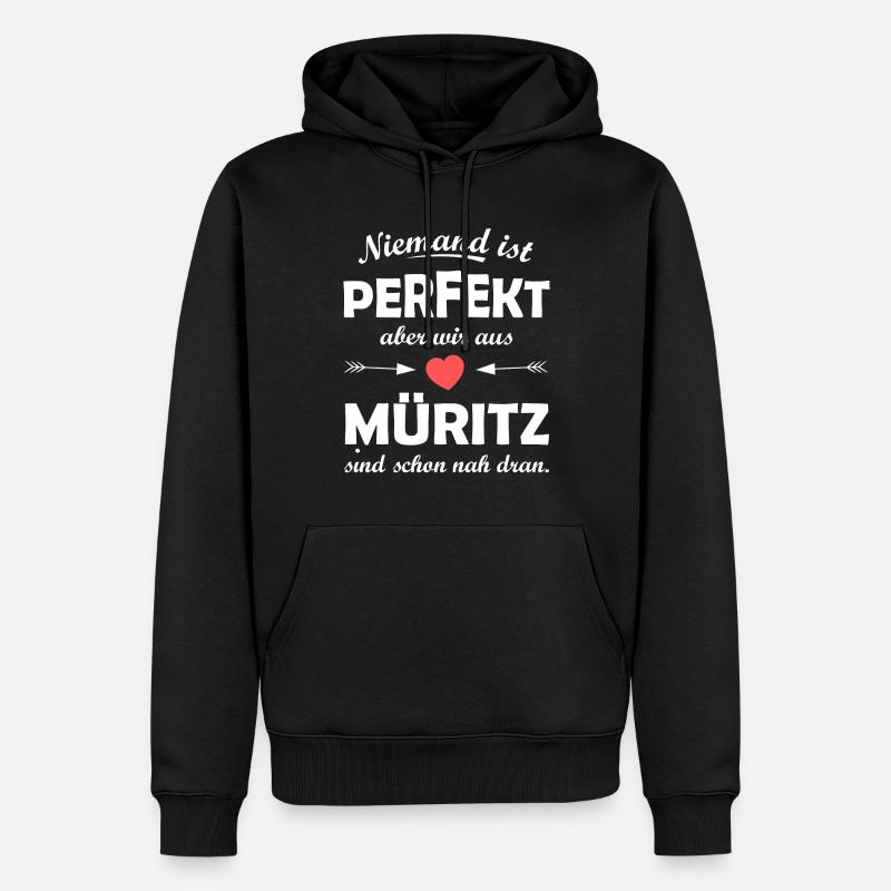 Müritz im Osten - Männer Premium Bio Hoodie - Schwarz