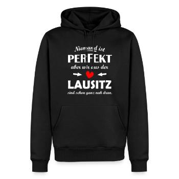 La Lusace dans le Brandebourg - Sweat à capuche Premium bio Homme - noir - Devant - Nico (187cm)