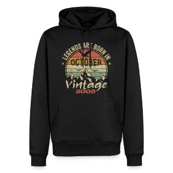Genial seit Oktober 2003 - Oktober 2003 Geschenk - Männer Premium Bio Hoodie - Schwarz - Vorne - Nico (187cm)
