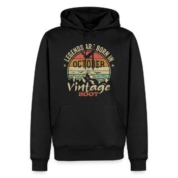 Awesome Since October 2007 - October 2007 Gift - Men’s Premium Organic Hoodie - black - Front - Nico (187cm)