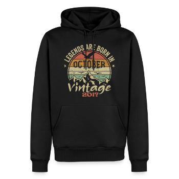 Génial Depuis Octobre 2017 - Cadeau Octobre 2017 - Sweat à capuche Premium bio Homme - noir - Devant - Nico (187cm)