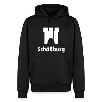 Sighisoara en Transylvanie - Sweat à capuche Premium bio Homme - noir - Devant - Nico (187cm)
