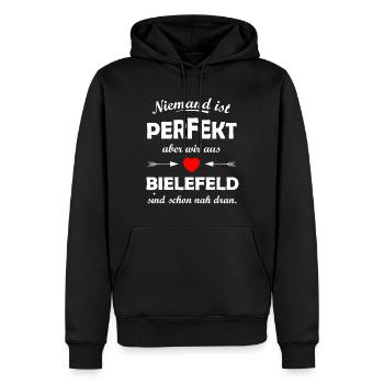 Les supporters de Bielefeld - Sweat à capuche Premium bio Homme - noir - Devant - Nico (187cm)