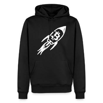Aujourd’hui, le bitcoin décolle - Sweat à capuche Premium bio Homme - noir - Devant - Nico (187cm)