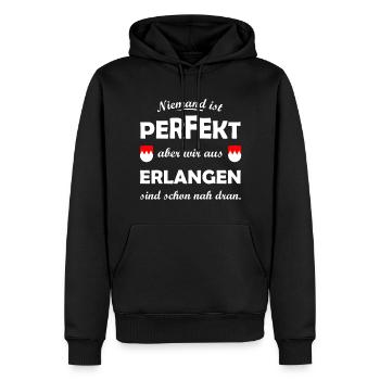 Les Franconiens d’Erlangen - Sweat à capuche Premium bio Homme - noir - Devant - Nico (187cm)