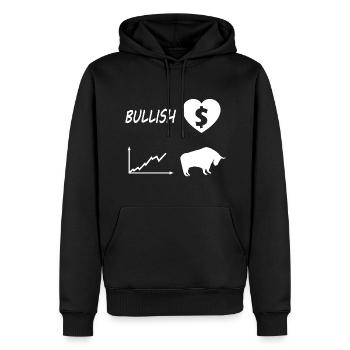 Investisseur et capitaliste - Sweat à capuche Premium bio Homme - noir - Devant - Nico (187cm)
