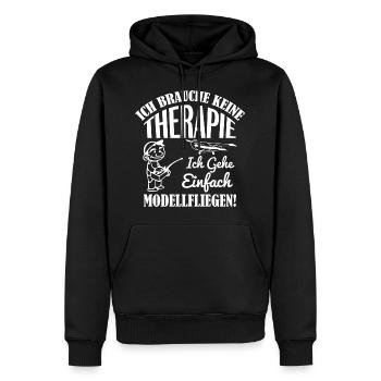 Modellfliegen - Männer Premium Bio Hoodie - Schwarz - Vorne - Nico (187cm)