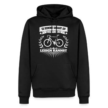 Rennrad Leid - Männer Premium Bio Hoodie - Schwarz - Vorne - Nico (187cm)