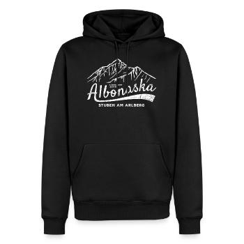 Albonaska - Sweat à capuche Premium bio Homme - noir - Devant - Nico (187cm)