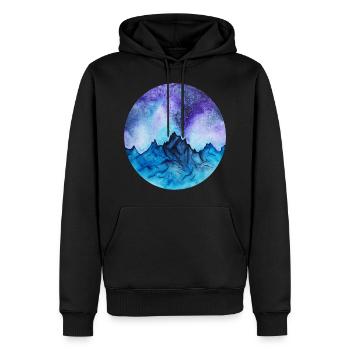 montagnes - Sweat à capuche Premium bio Homme - noir - Devant - Nico (187cm)