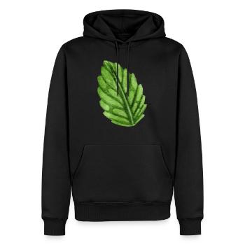 Menthe menthe mint - Sweat à capuche Premium bio Homme - noir - Devant - Nico (187cm)